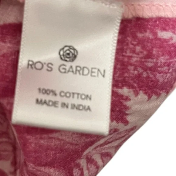 Tuckernuck Ro’s Garden Chanderi Top Size XS Pink Floral Cotton Button Blouse - Picture 7 of 9